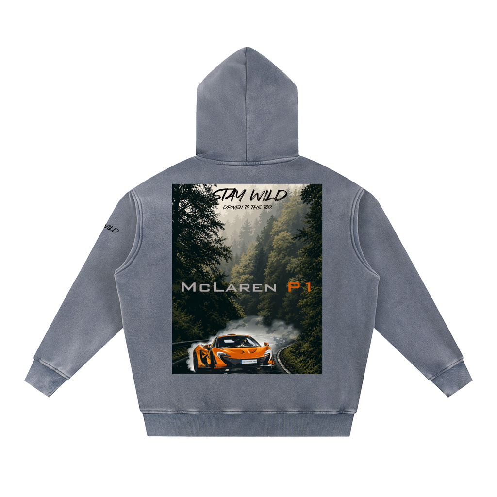 McLaren P1 Mountain Top Snow Wash Fleece Oversize Hoodie