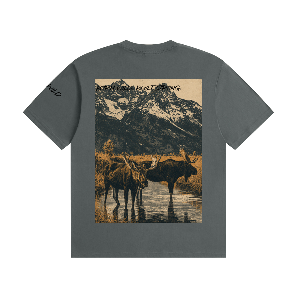 Moose Graphic Seamless Cotton T-Shirt