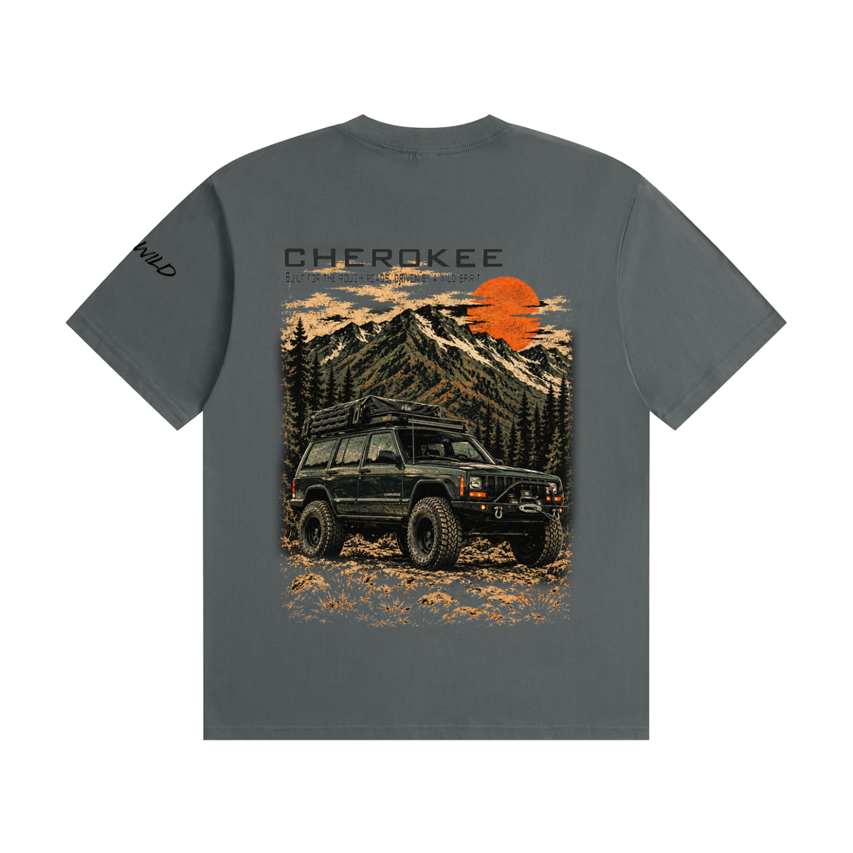 Jeep Cherokee Mountain Top Unisex Seamless Cotton T-Shirt
