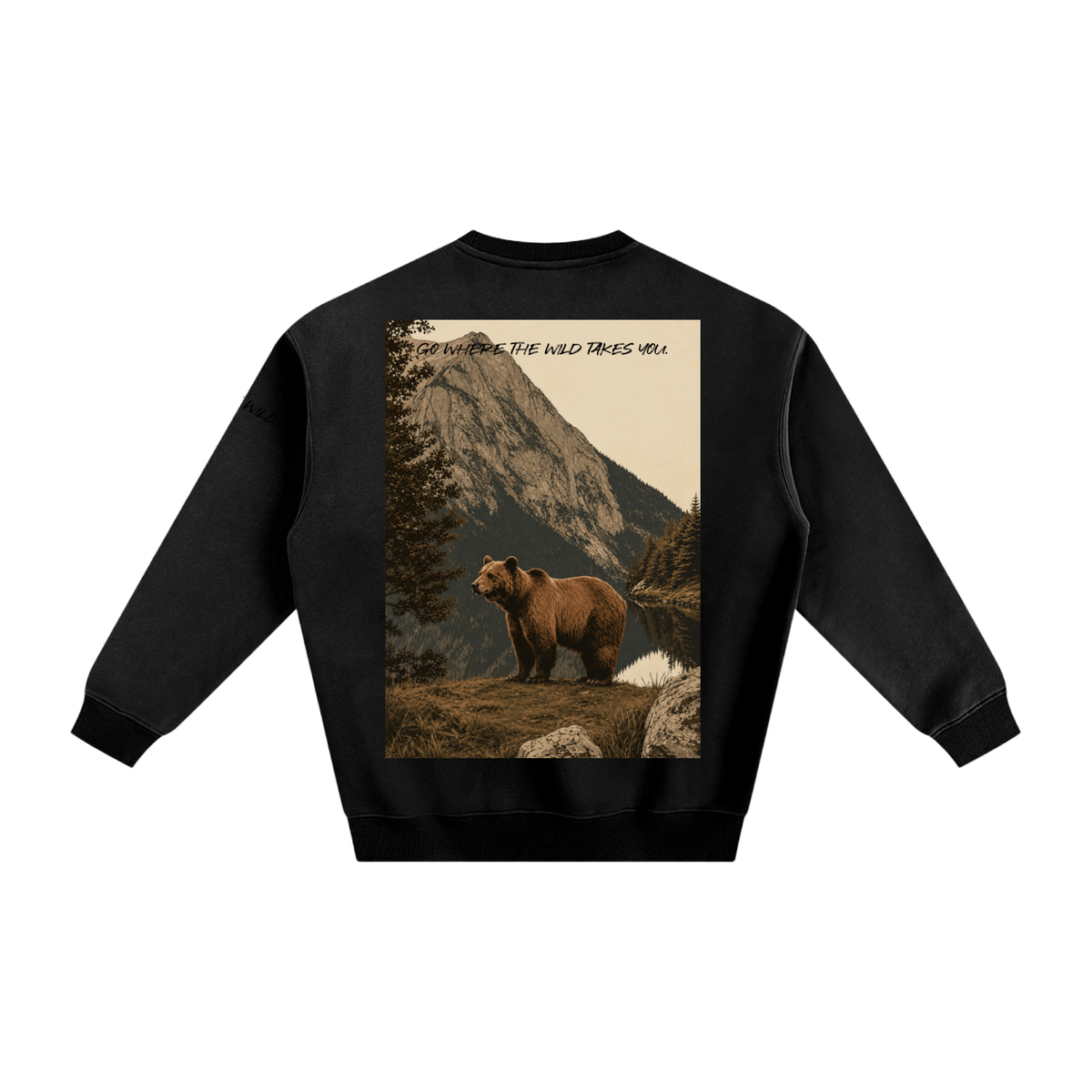 Bear Graphic Fleeced Sweatshirt