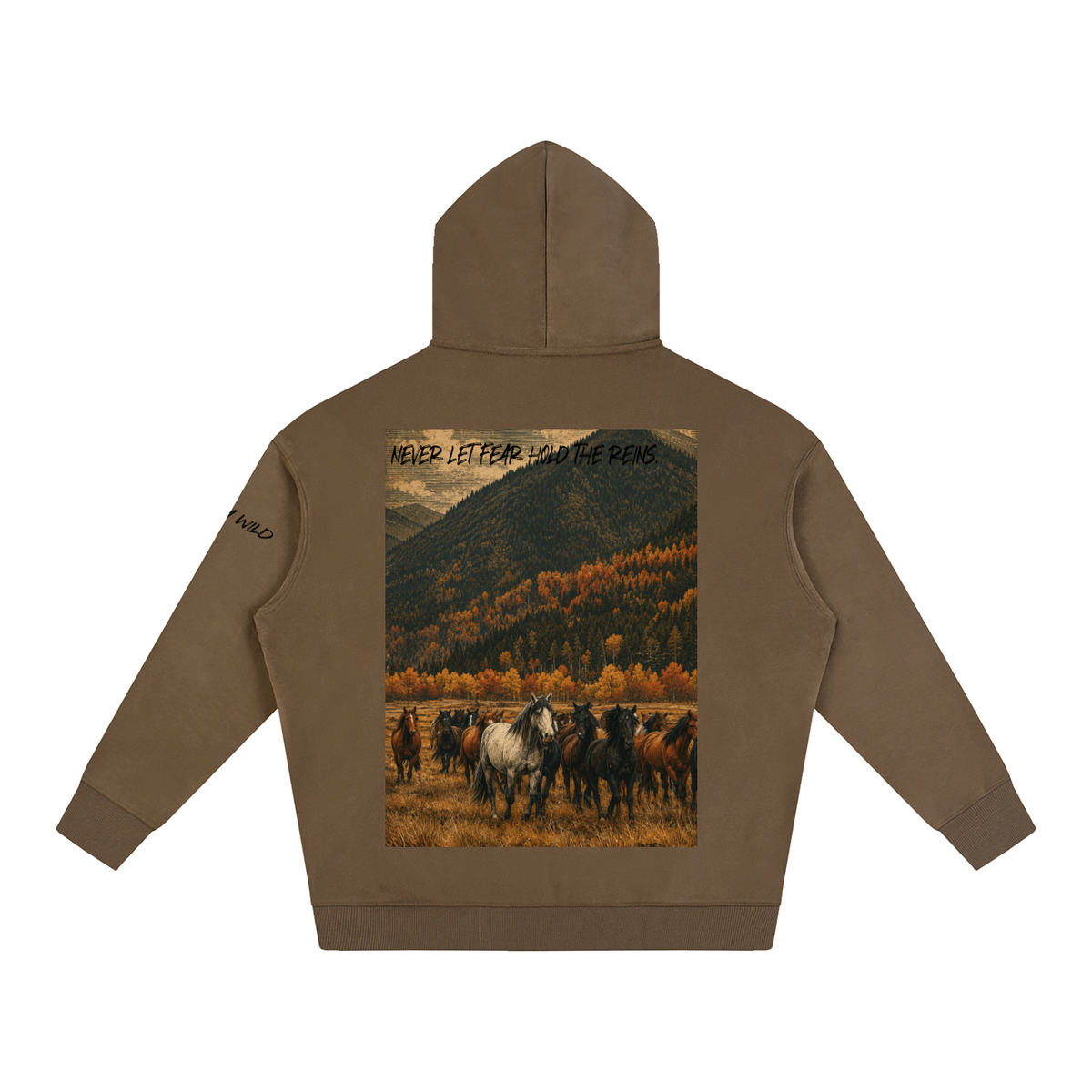 Horse Graphic Oversize Fleeced Hoodie
