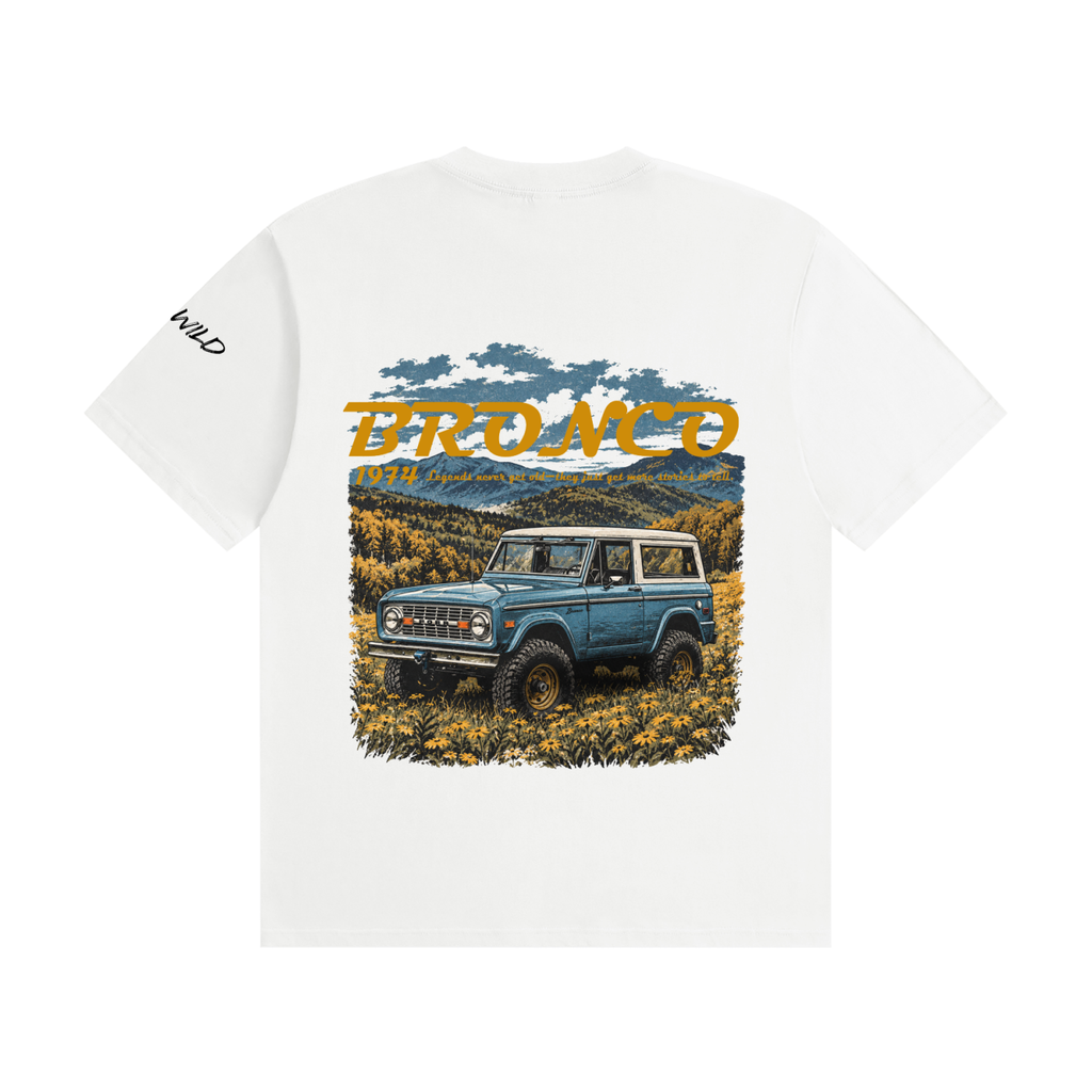 1974 Bronco Mountain Top Unisex Seamless Cotton T-Shirt