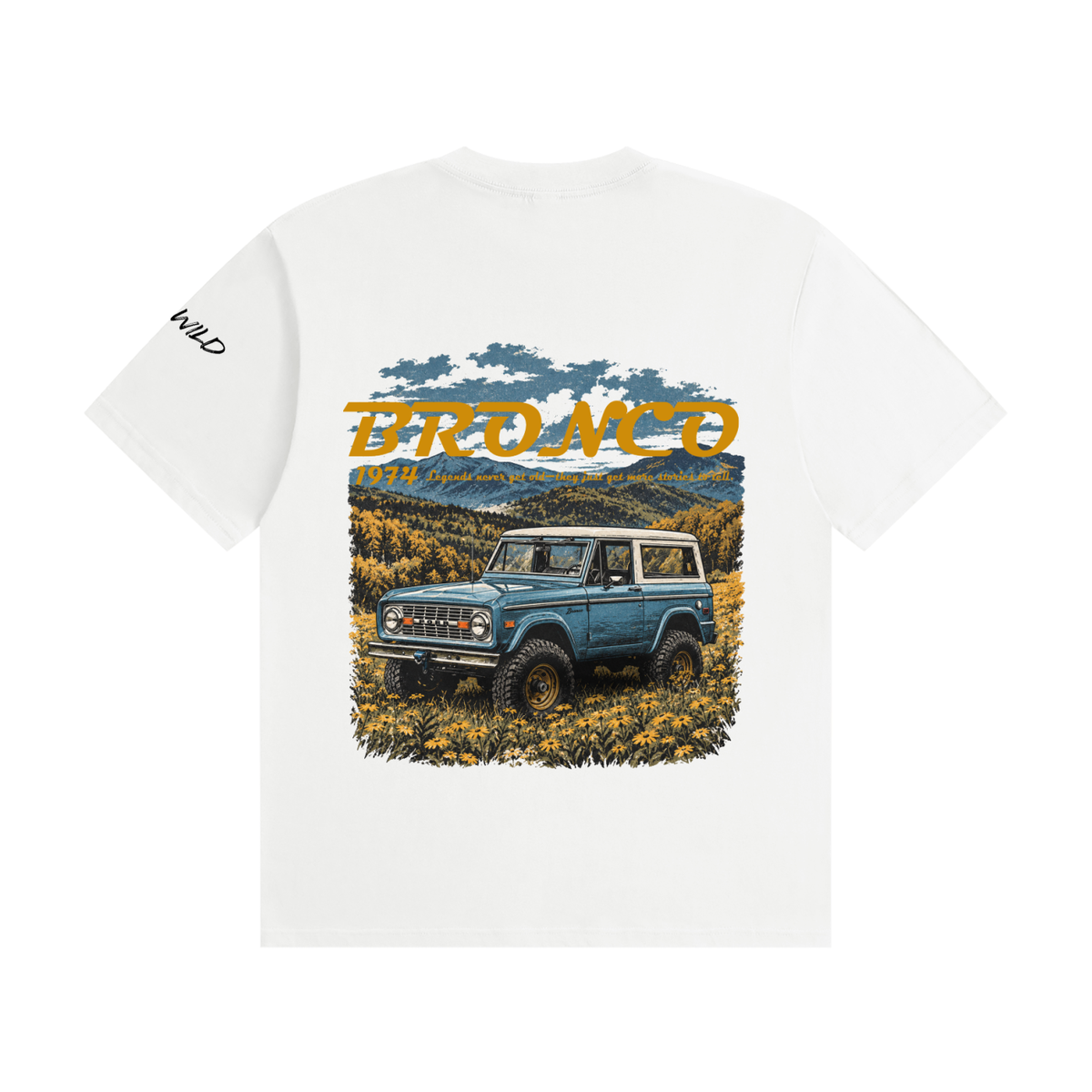 1974 Bronco Mountain Top Unisex Seamless Cotton T-Shirt