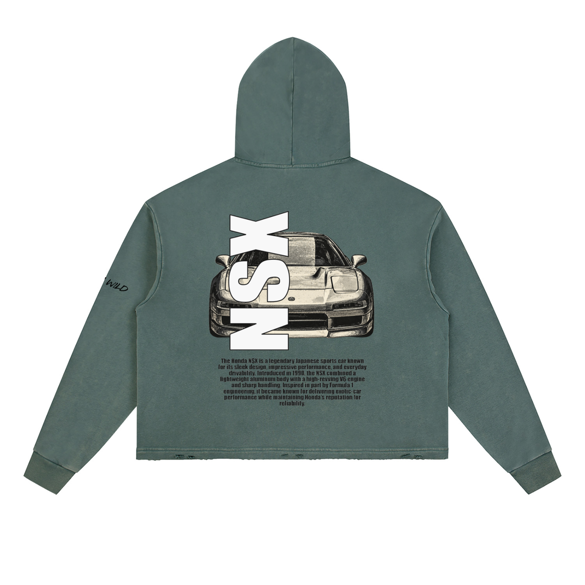 HONDA NSX Mountain Top Vintage Washed Frayed-Hem Hoodie