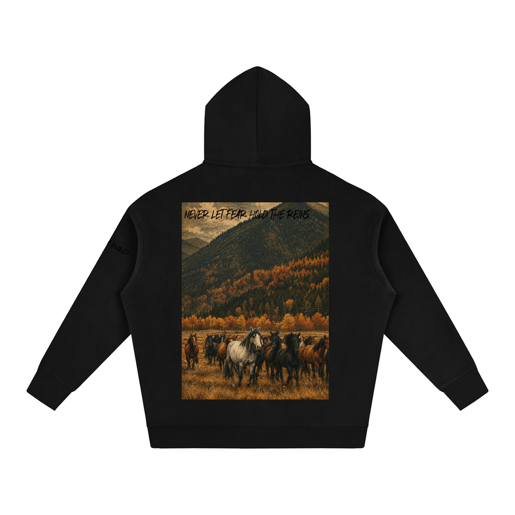 Horse Graphic Oversize Fleeced Hoodie