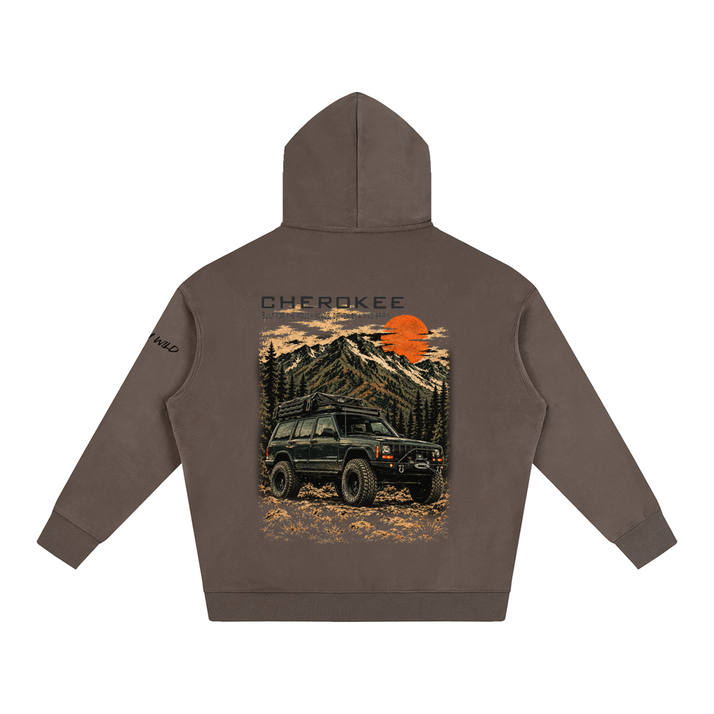 Jeep Cherokee Mountain Top Oversize Fleeced Hoodie