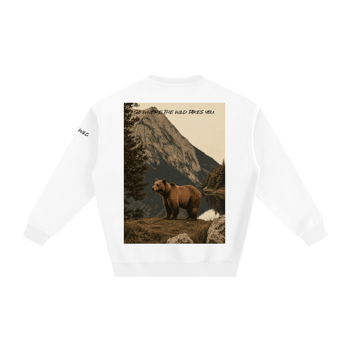 Bear Graphic Fleeced Sweatshirt