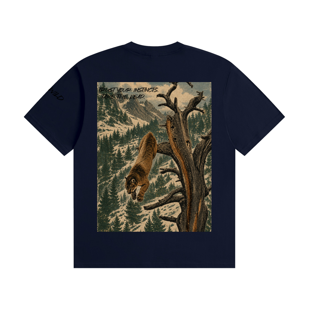 Mountain Lion Graphic Seamless Cotton T-Shirt