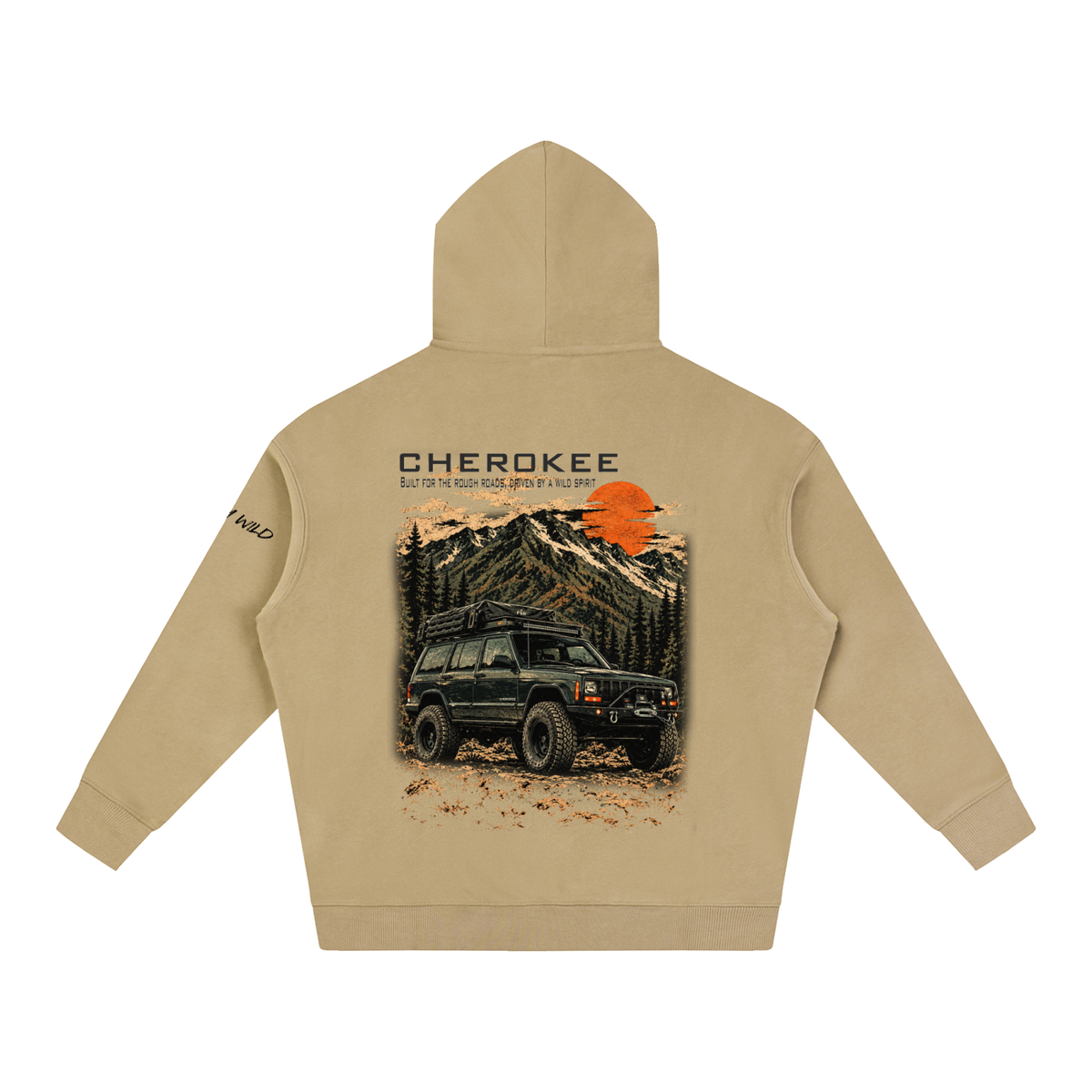 Jeep Cherokee Mountain Top Oversize Fleeced Hoodie