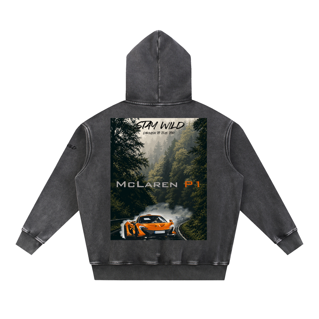 McLaren P1 Mountain Top Snow Wash Fleece Oversize Hoodie