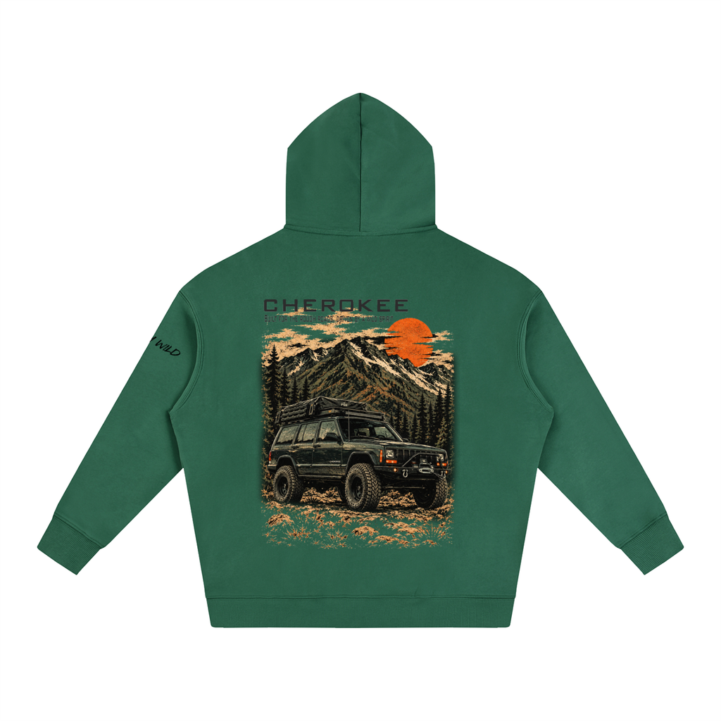 Jeep Cherokee Mountain Top Oversize Fleeced Hoodie