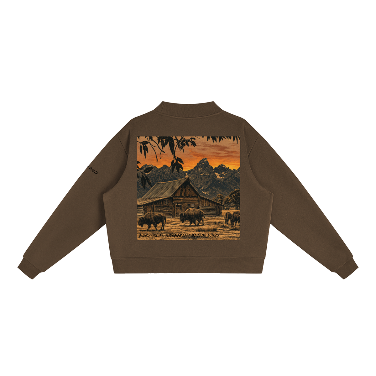 Buffalo Graphic Mock-Neck Crew Sweatshirt