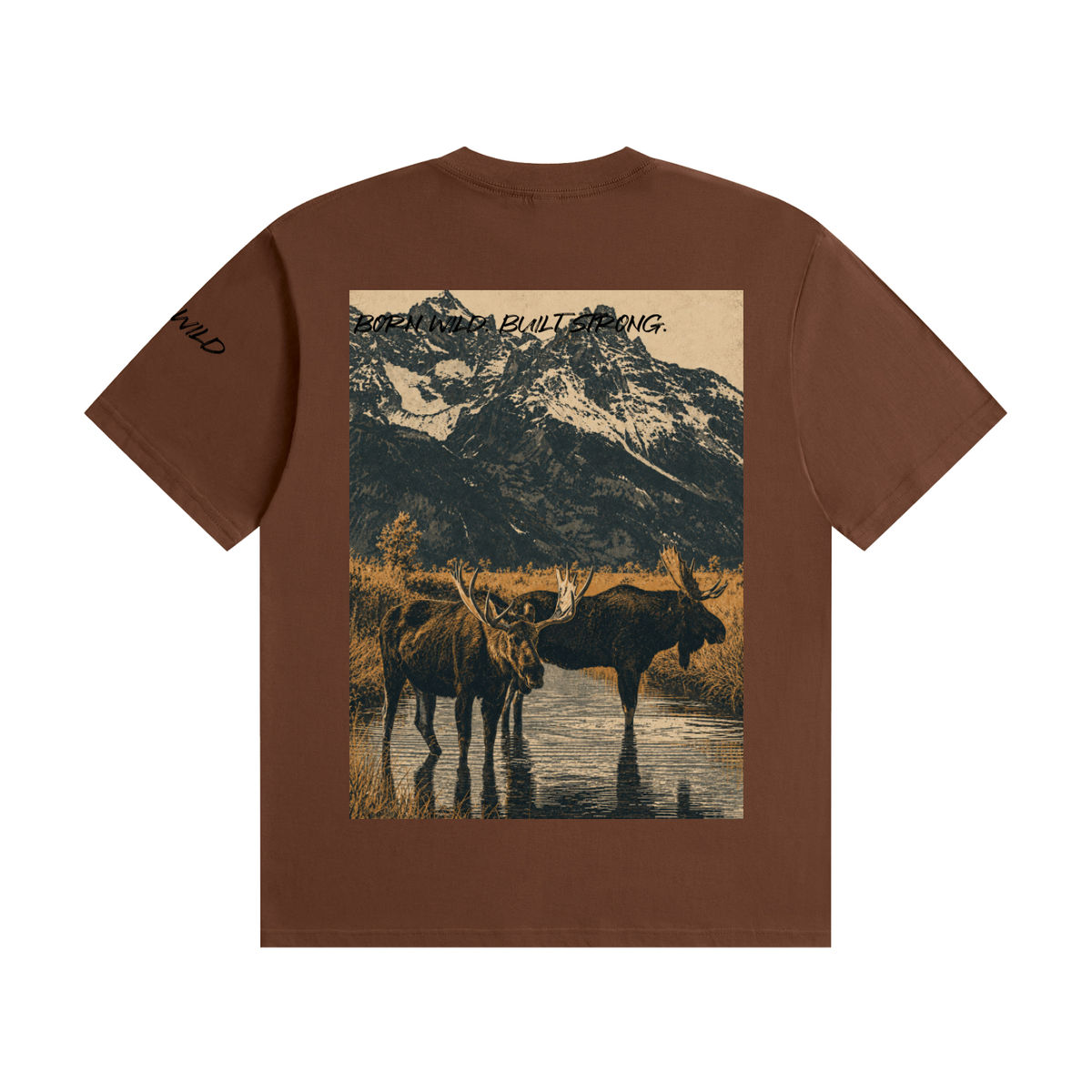 Moose Graphic Seamless Cotton T-Shirt