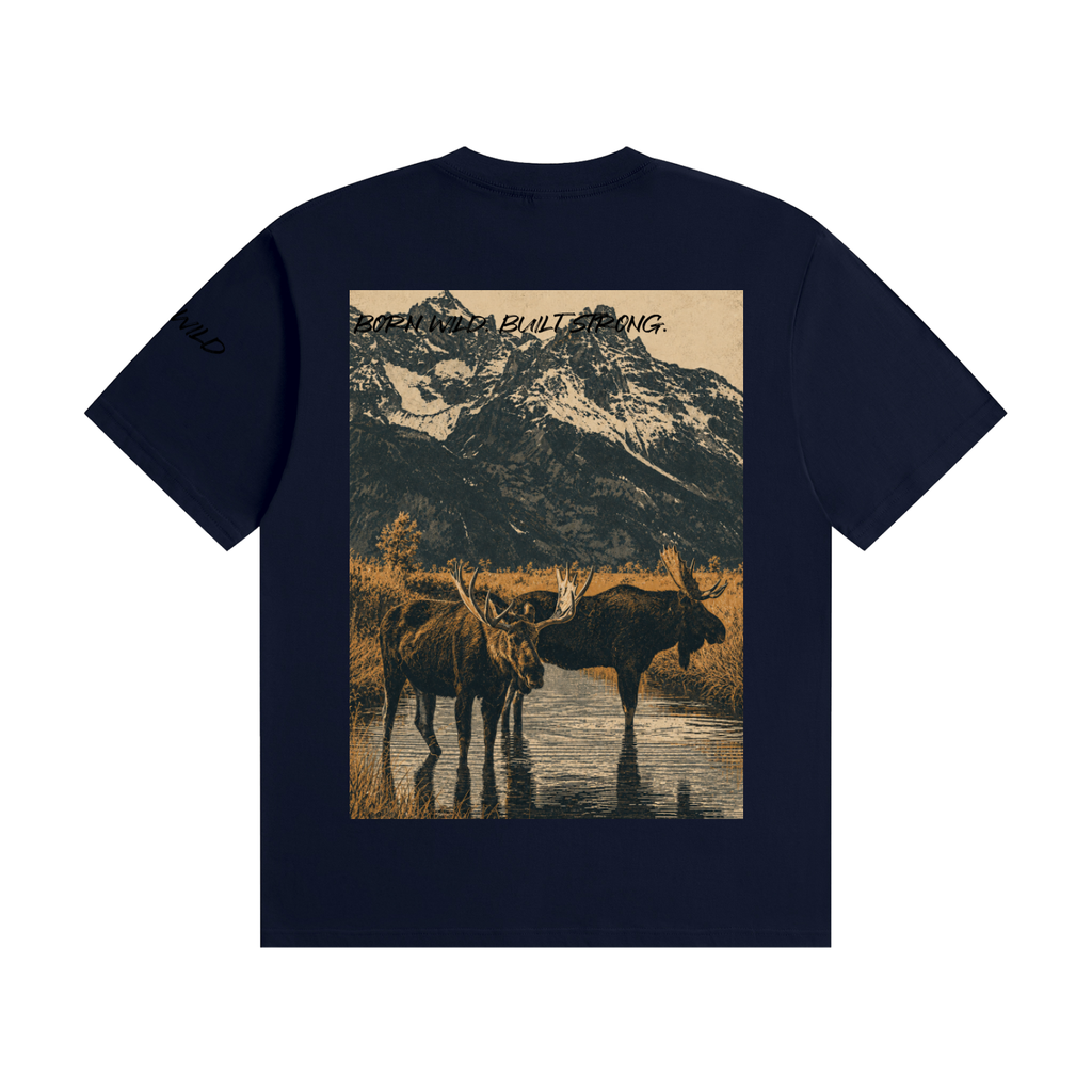 Moose Graphic Seamless Cotton T-Shirt