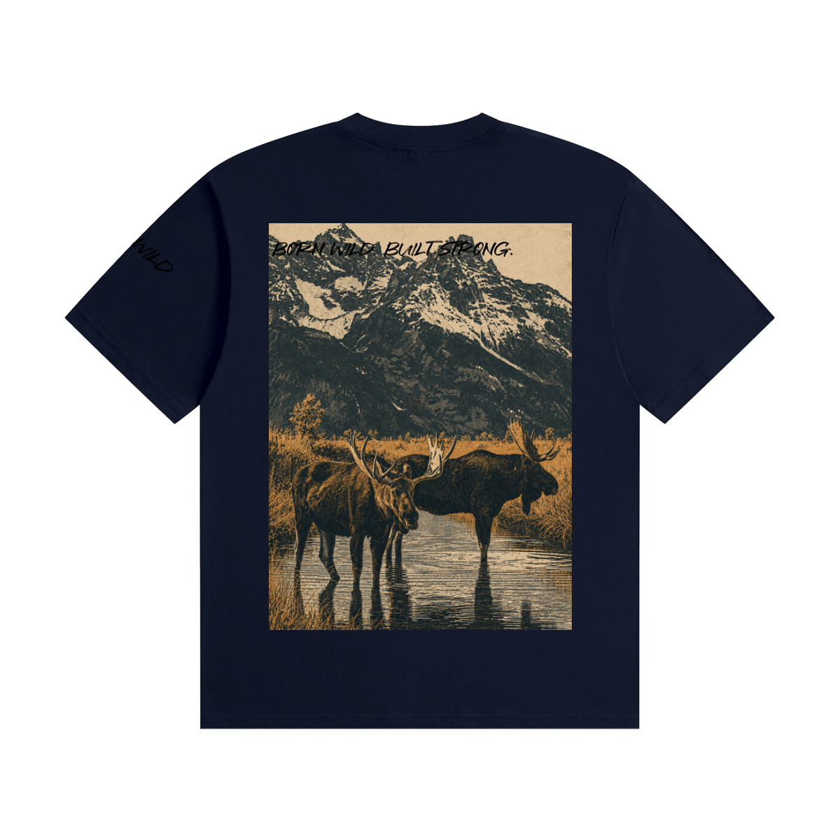 Moose Graphic Seamless Cotton T-Shirt