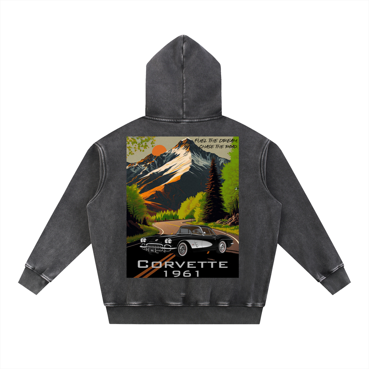 1961 Corvette Mountain Top  Snow Washed Hoodie