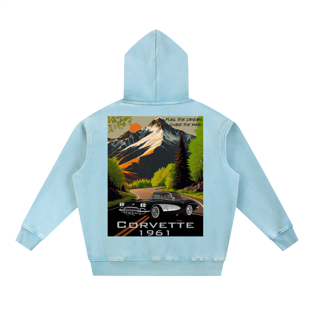 1961 Corvette Mountain Top  Snow Washed Hoodie