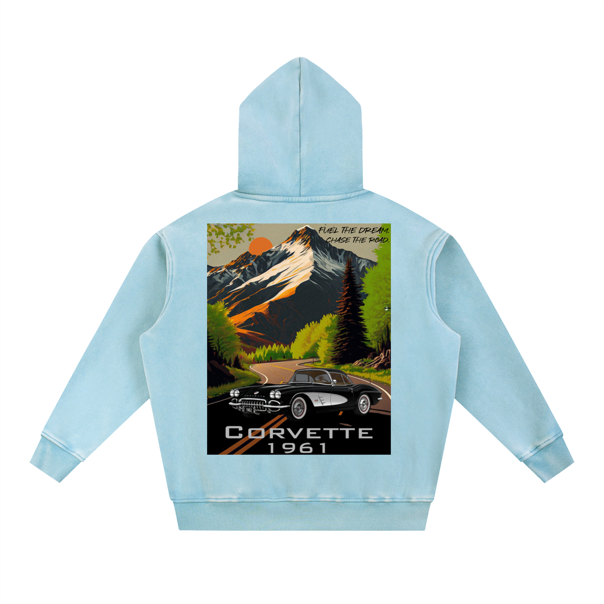 1961 Corvette Mountain Top  Snow Washed Hoodie