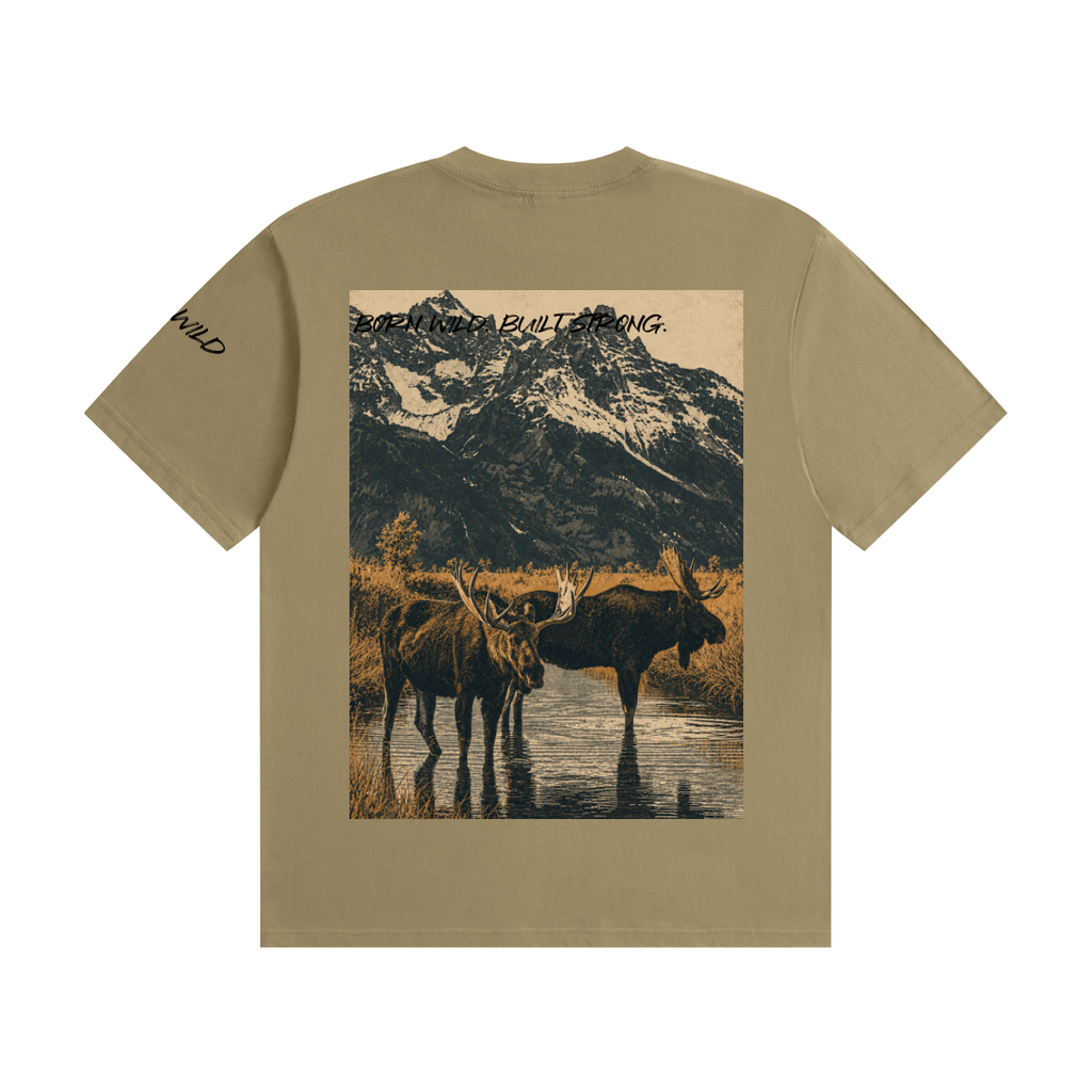 Moose Graphic Seamless Cotton T-Shirt