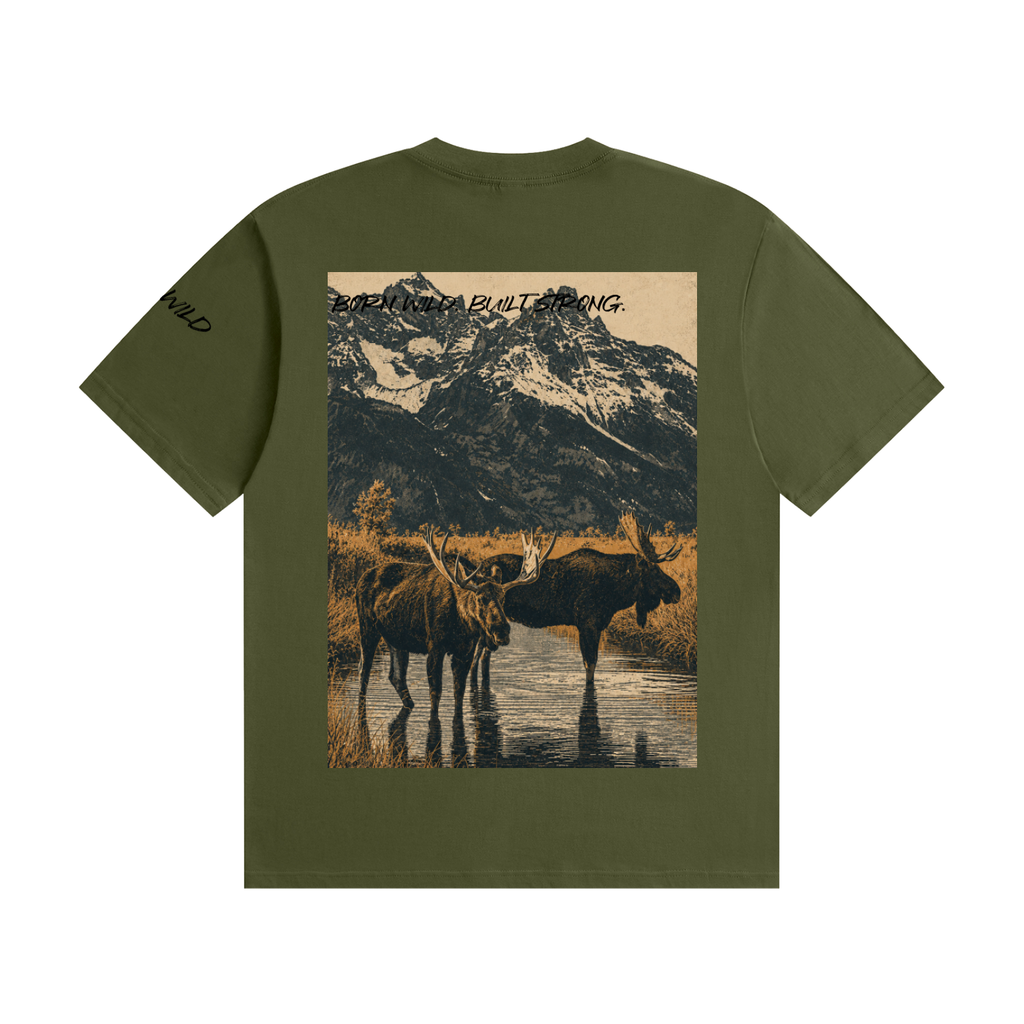 Moose Graphic Seamless Cotton T-Shirt