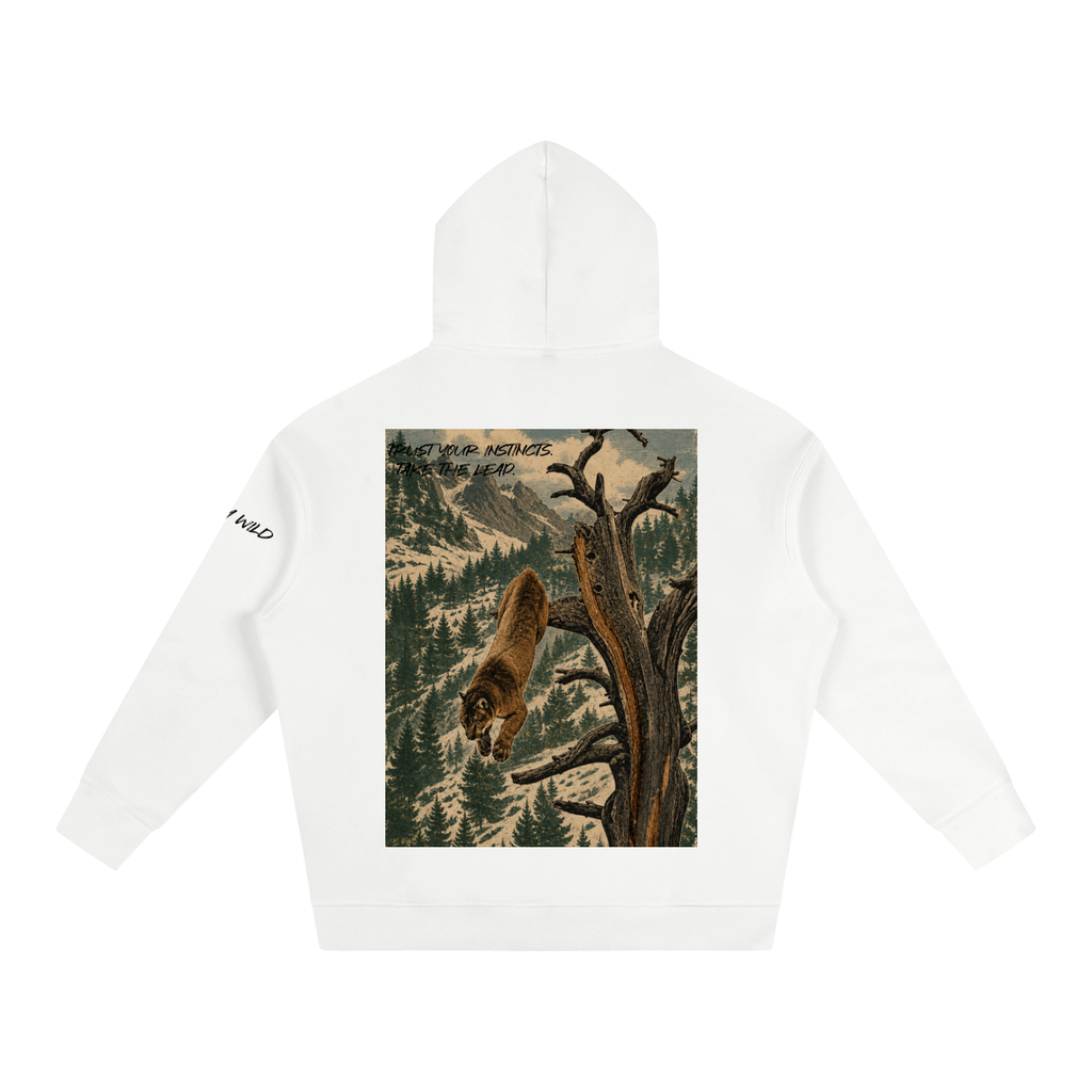 Mountain Lion Graphic Oversize Fleeced Hoodie