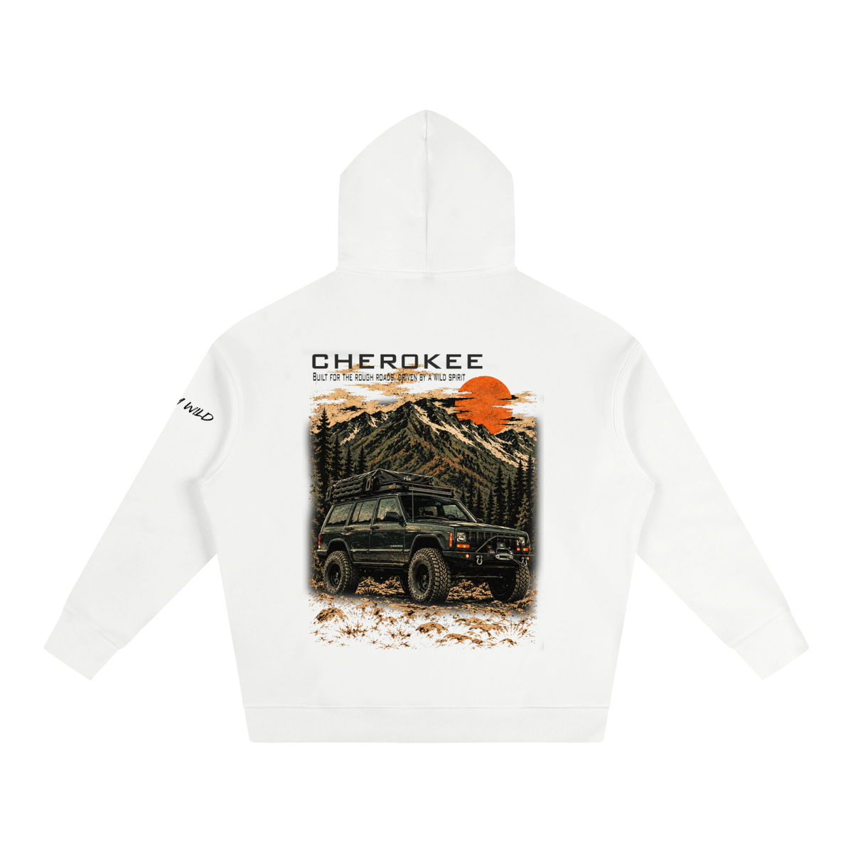 Jeep Cherokee Mountain Top Oversize Fleeced Hoodie