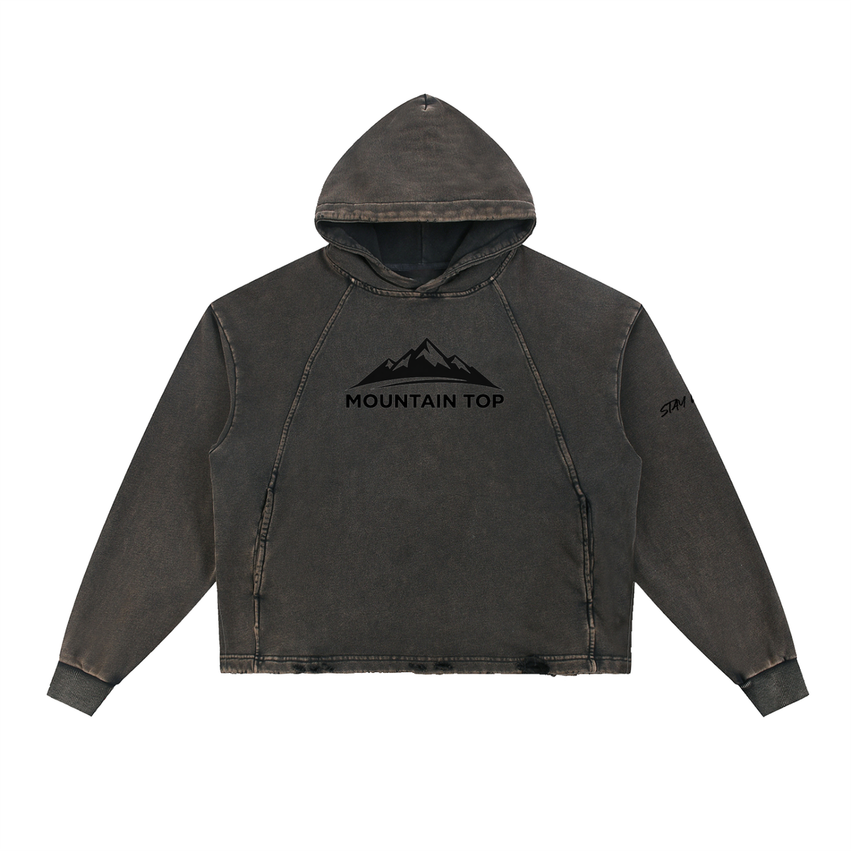 Buffalo Graphic Vintage Washed Frayed-Hem Hoodie
