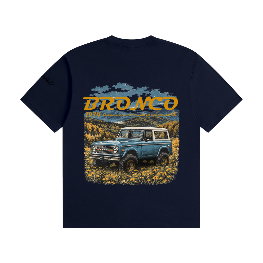 1974 Bronco Mountain Top Unisex Seamless Cotton T-Shirt
