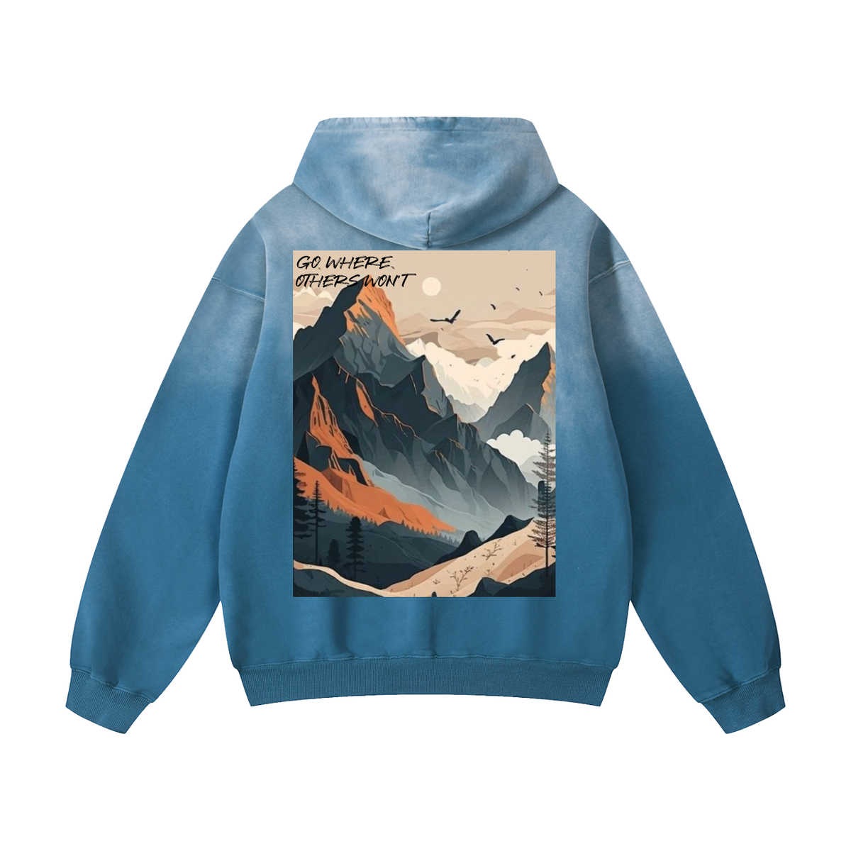 Mountain Top Heavyweight Sun faded Hoodie
