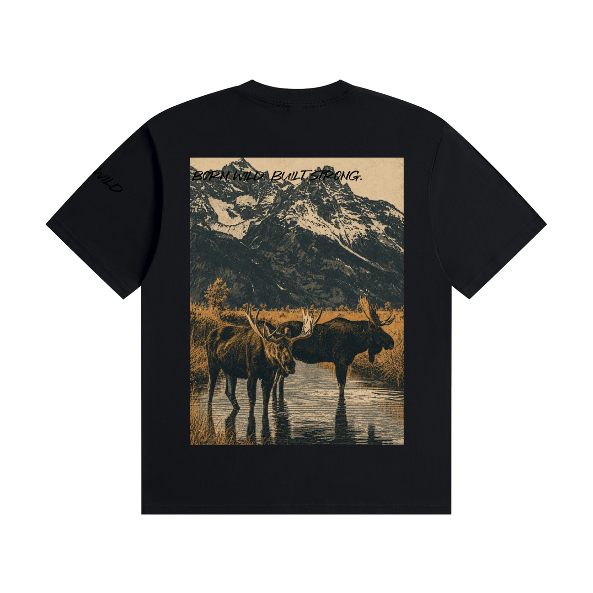Moose Graphic Seamless Cotton T-Shirt