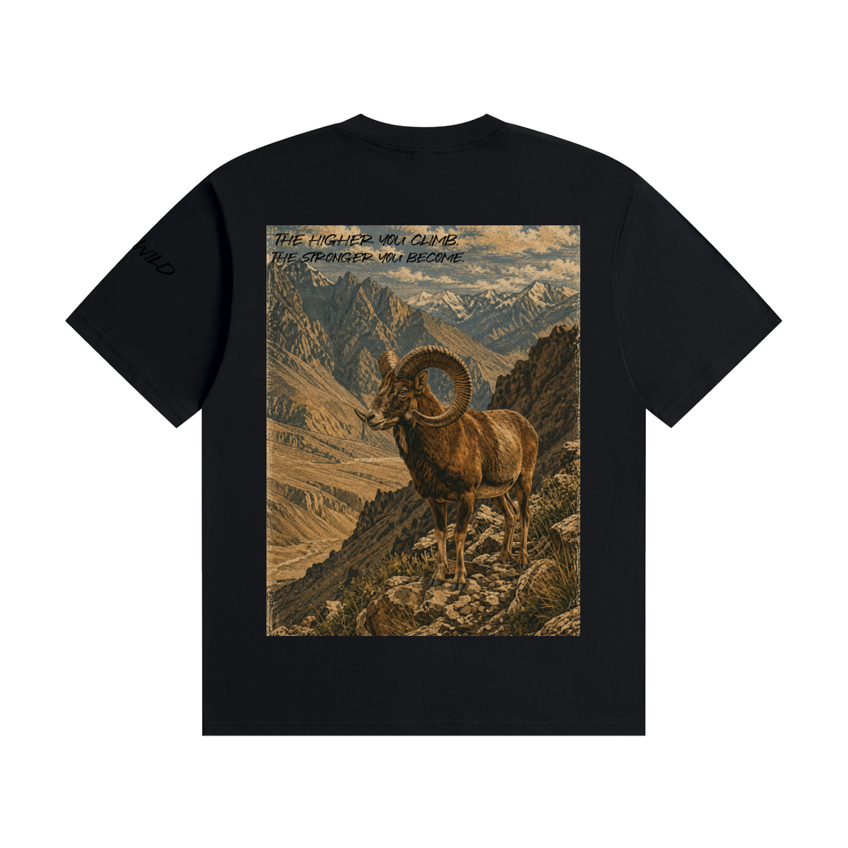 Bighorn Ram Graphic Seamless Cotton T-Shirt