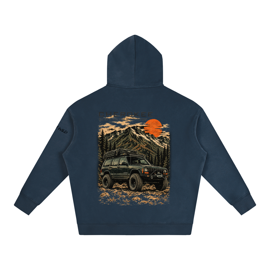 Jeep Cherokee Mountain Top Oversize Fleeced Hoodie