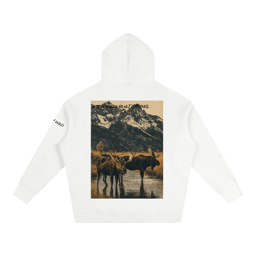 Moose Graphic Oversize Fleeced Hoodie