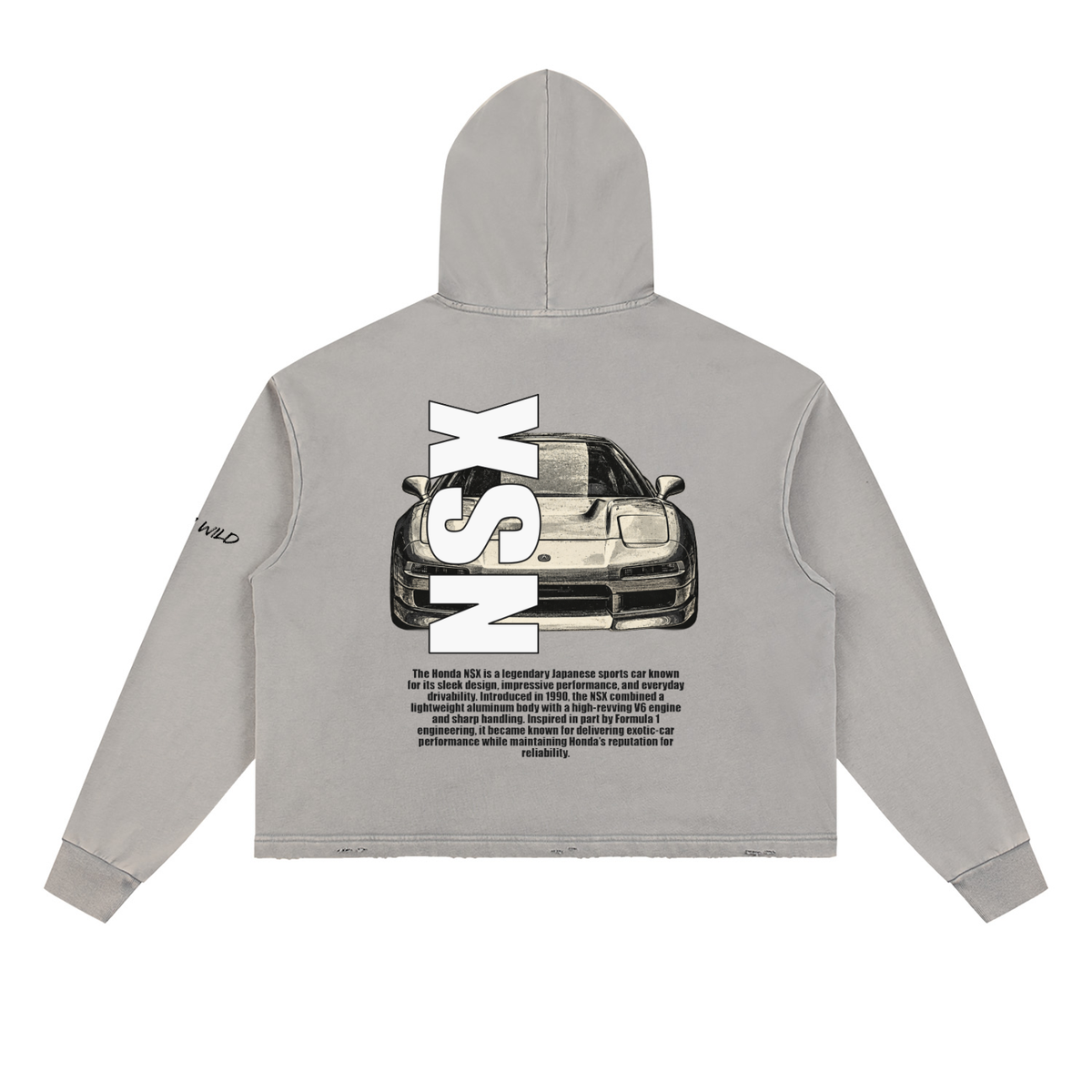 HONDA NSX Mountain Top Vintage Washed Frayed-Hem Hoodie