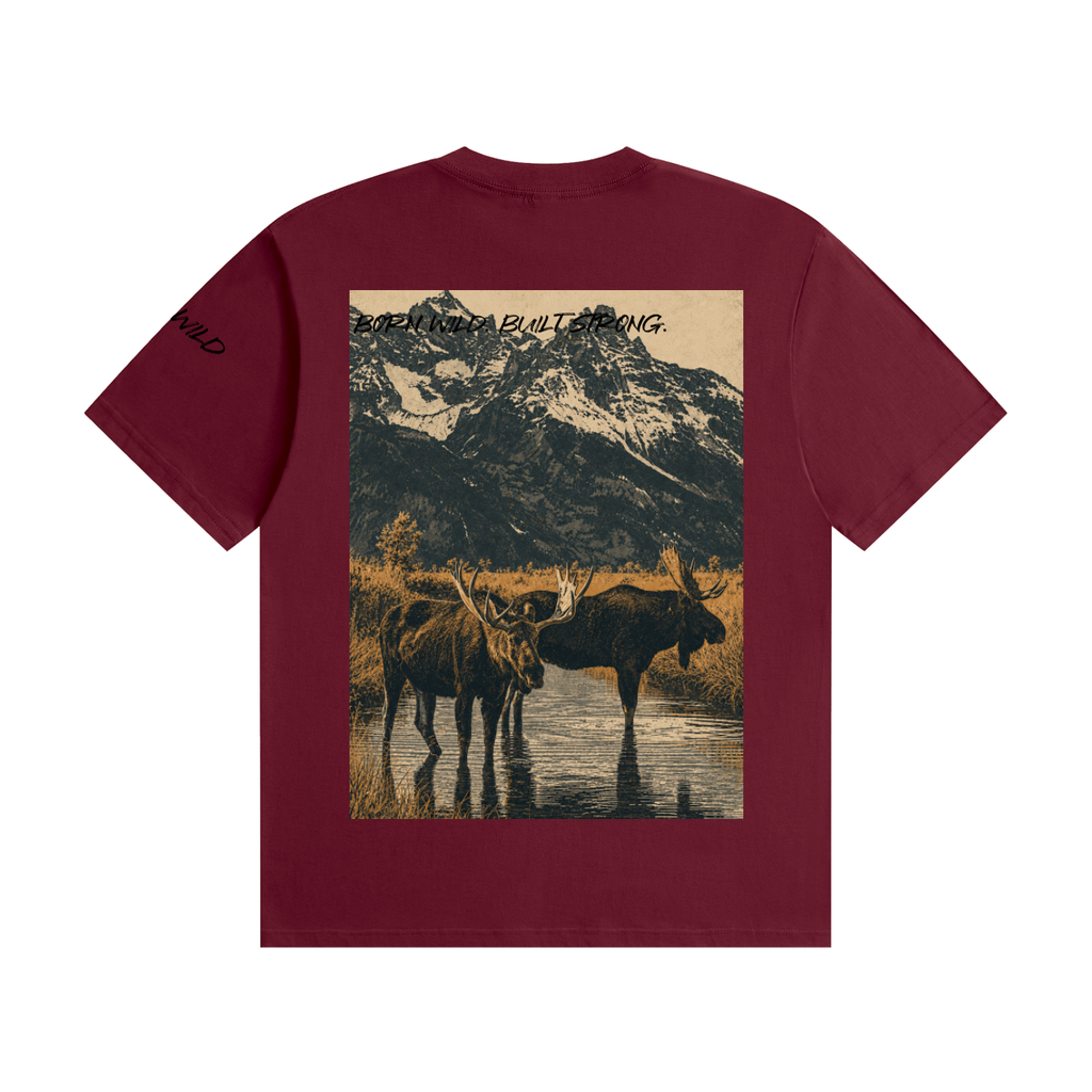 Moose Graphic Seamless Cotton T-Shirt