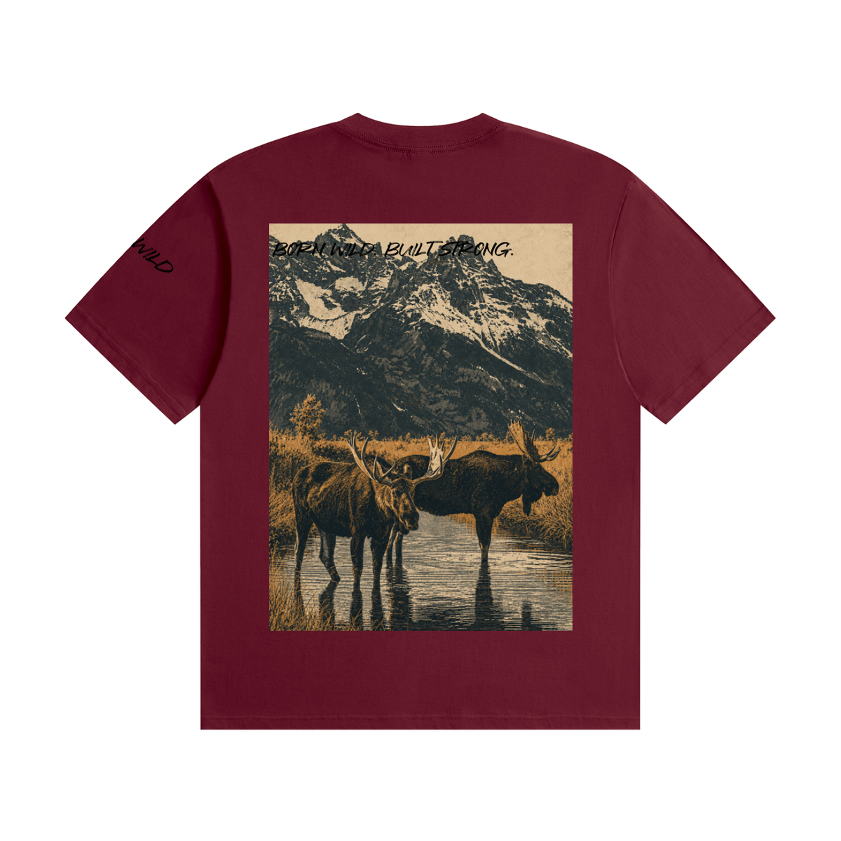 Moose Graphic Seamless Cotton T-Shirt
