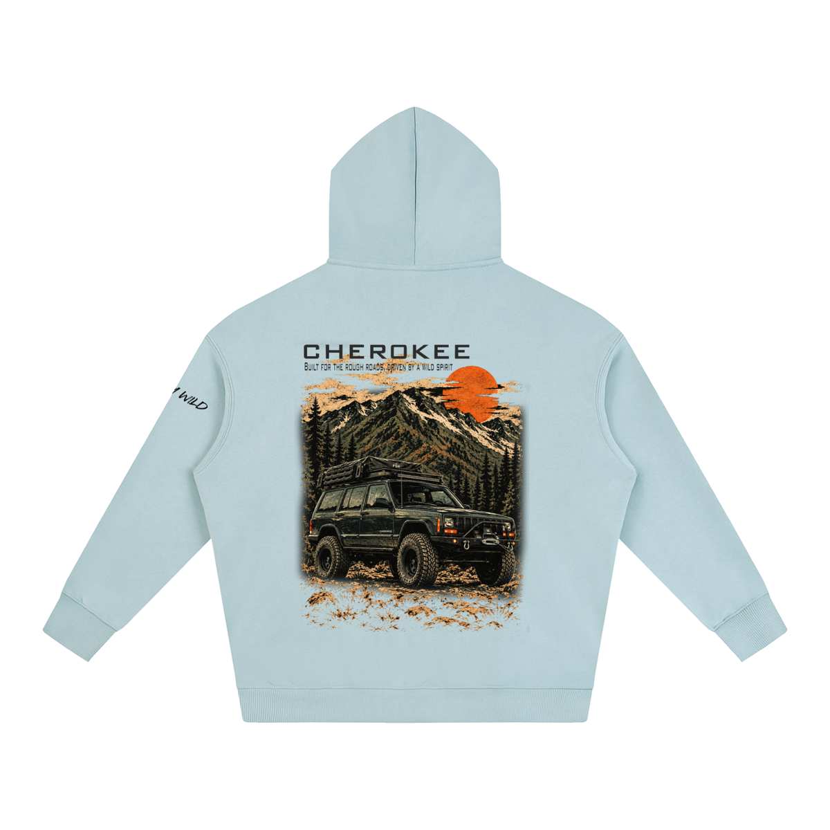 Jeep Cherokee Mountain Top Oversize Fleeced Hoodie