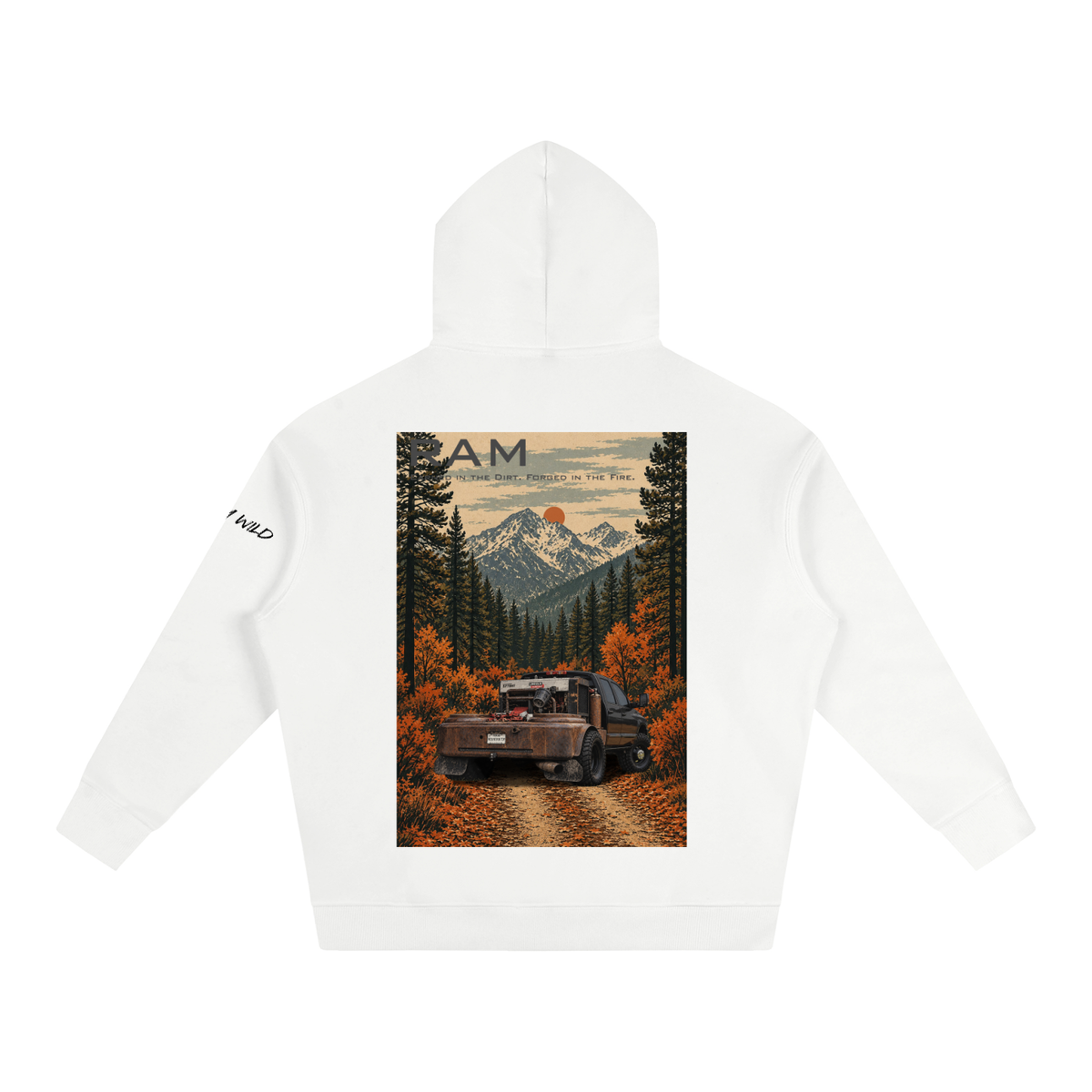 Ram 3500 Welding Truck Mountain Top Oversize Fleeced Hoodie