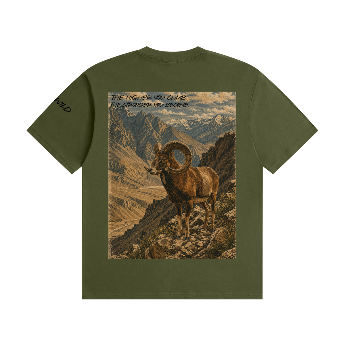 Bighorn Ram Graphic Seamless Cotton T-Shirt