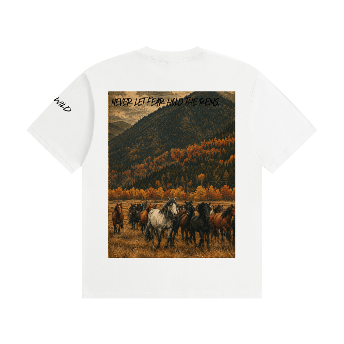Horse Graphic Unisex Seamless Cotton T-Shirt