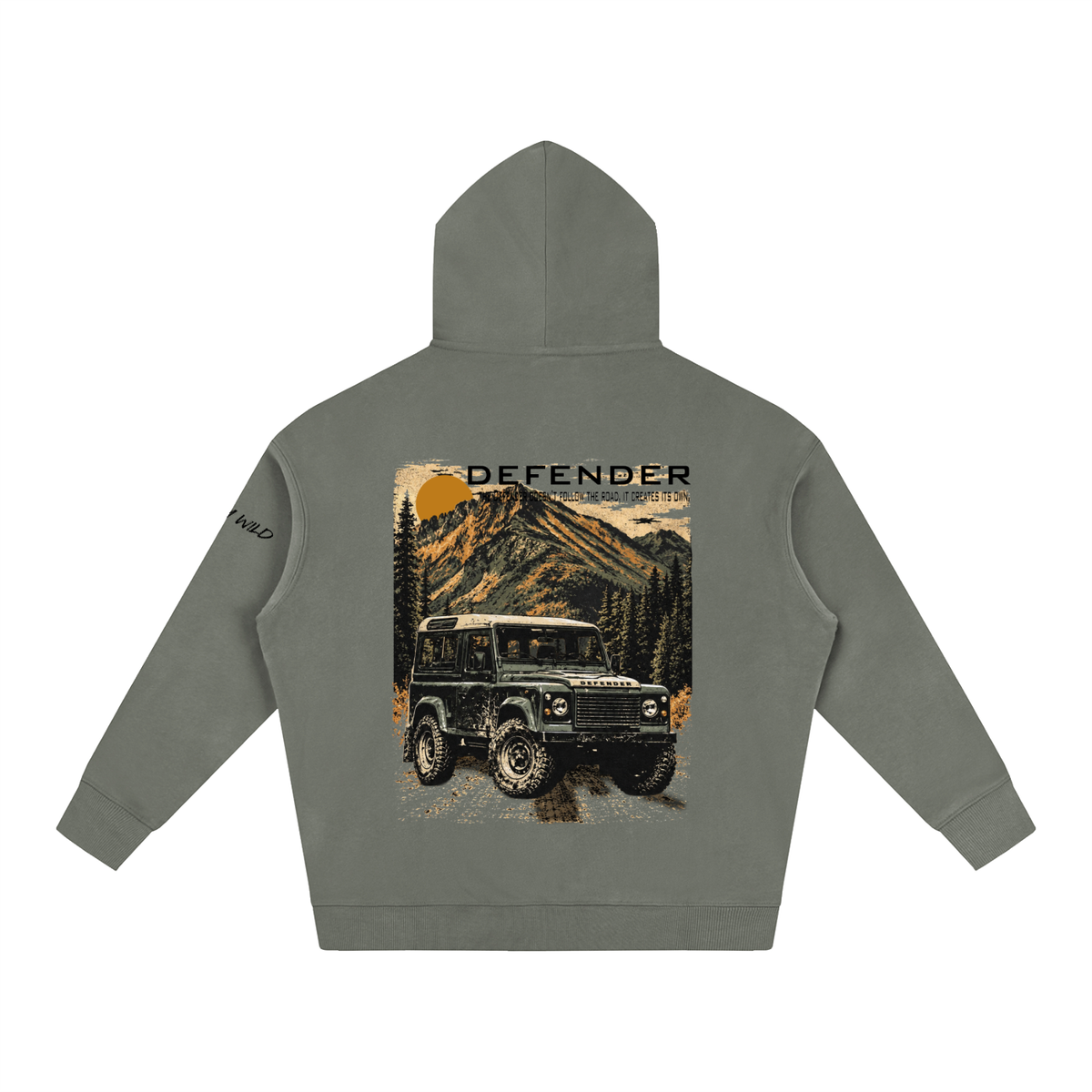 Range Rover Defender Mountain Top Oversize Fleeced Hoodie