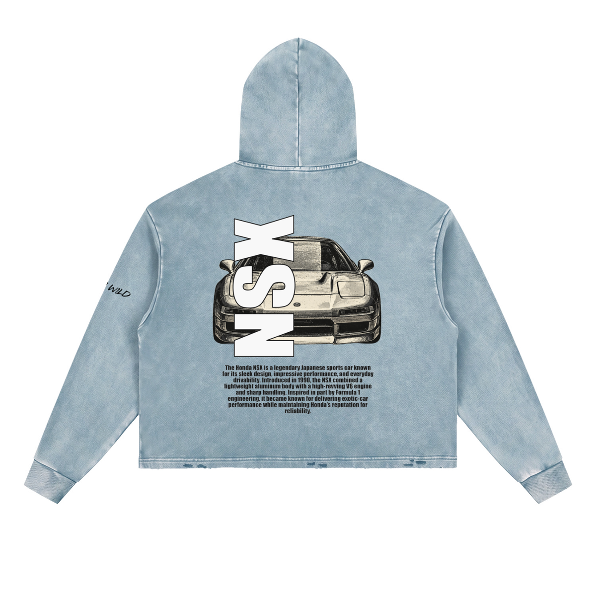 HONDA NSX Mountain Top Vintage Washed Frayed-Hem Hoodie