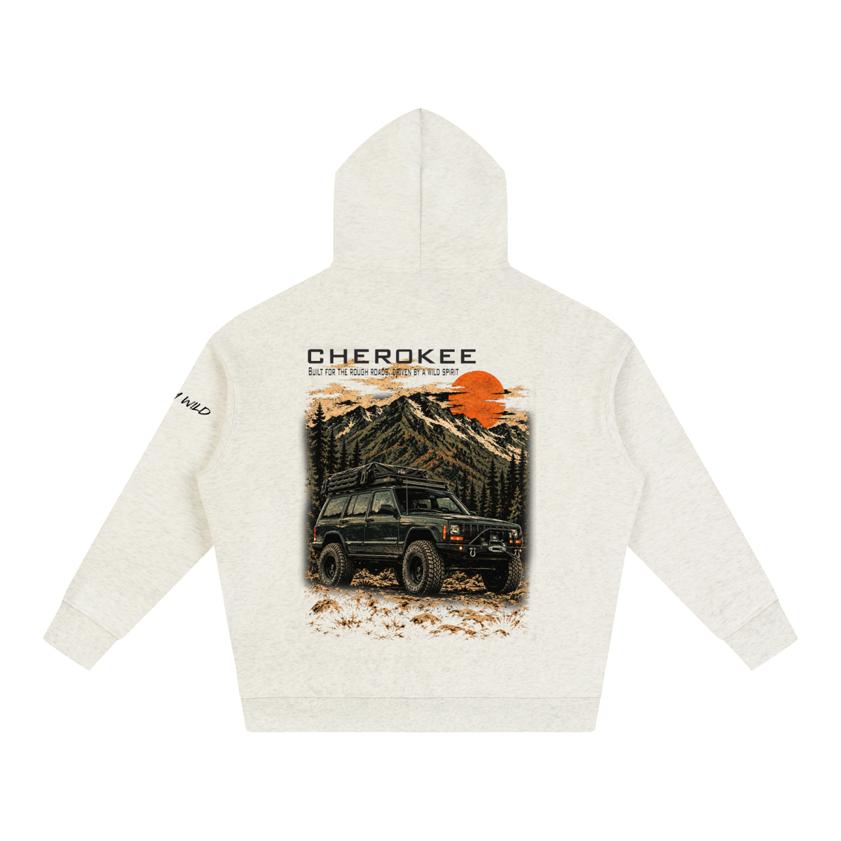 Jeep Cherokee Mountain Top Oversize Fleeced Hoodie