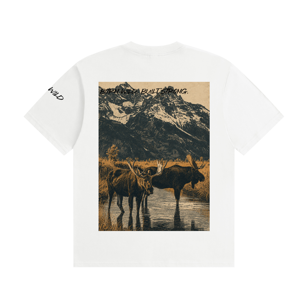 Moose Graphic Seamless Cotton T-Shirt