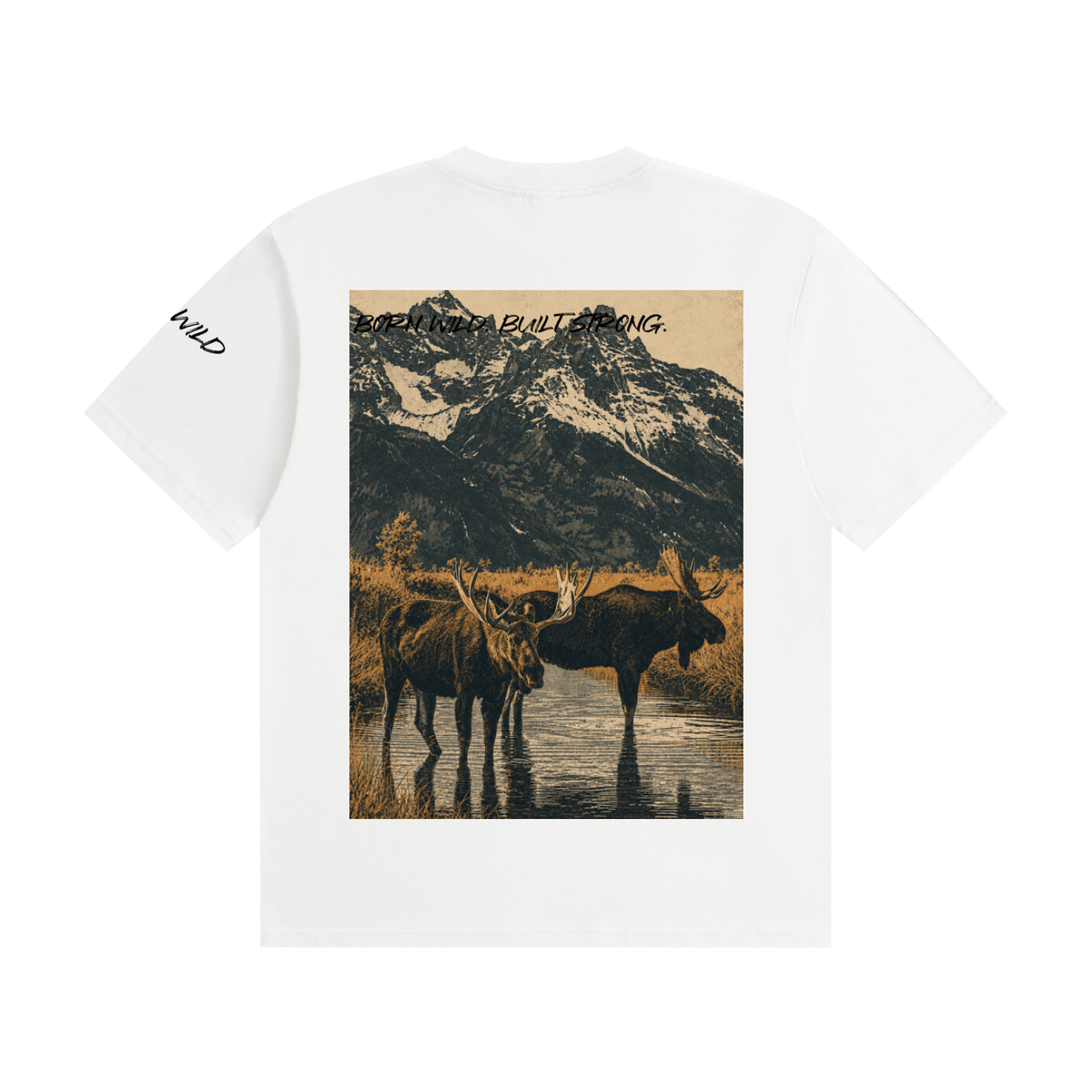 Moose Graphic Seamless Cotton T-Shirt