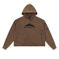BMW E46 Mountain Top Vintage Washed Frayed-Hem Hoodie