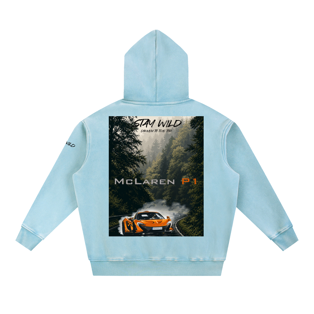 McLaren P1 Mountain Top Snow Wash Fleece Oversize Hoodie