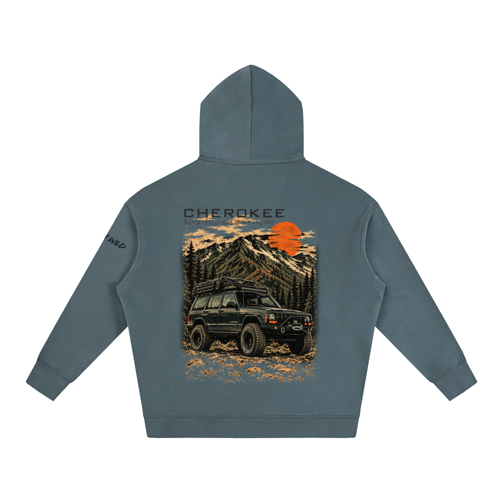 Jeep Cherokee Mountain Top Oversize Fleeced Hoodie