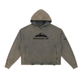 Wolf Graphic Vintage Washed Frayed-Hem Hoodie