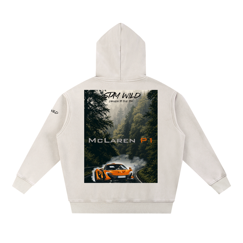 McLaren P1 Mountain Top Snow Wash Fleece Oversize Hoodie